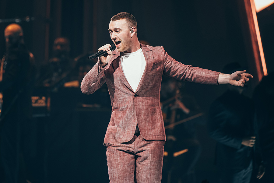 SHEFFIELD, ENGLAND - MARCH 20: Sam Smith performs live on stage at Sheffield Arena on March 20, 2018 in Sheffield, England. (Photo by Joseph Okpako/WireImage)
